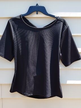 WORTHINGTON Women's Black Cut Out Back  Top - Size Large